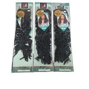 Bobbi Boss Nu Locs 18" Crochet Interlocking Faux Locs Braids Jet Black Color Lot